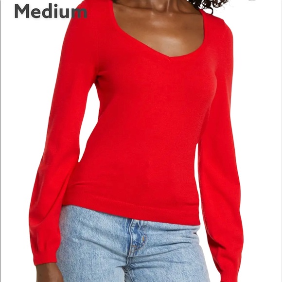 New! Vero Moda Karma V-Neck Gogi Berry Sweater, size Medium - Picture 1 of 6